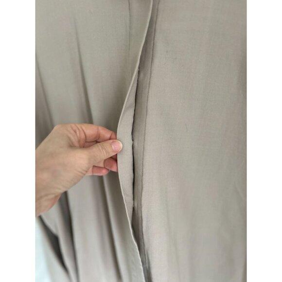 Eileen Fisher Cardigan Blouse 100% Wool Hidden Button Coffee Beige Size M - Picture 6 of 8